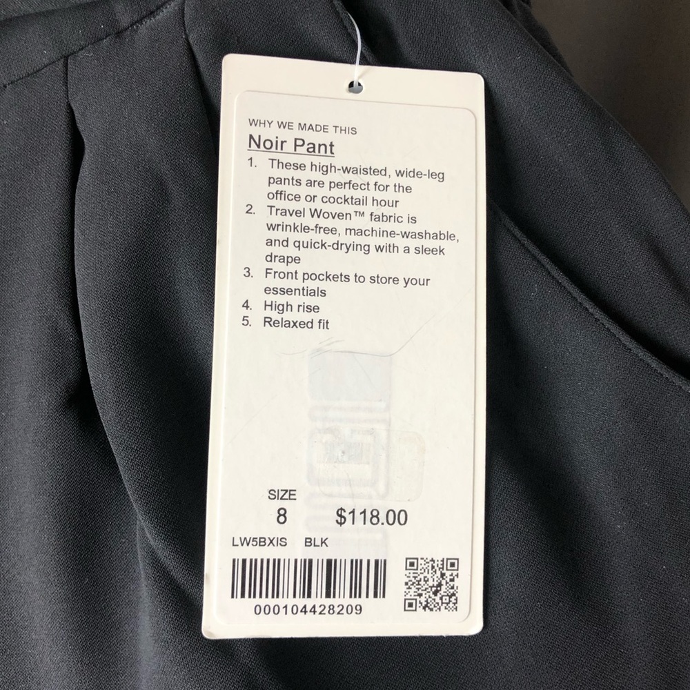 Lululemon Women’s Noir Wide Leg Pant New - Picture 3 of 5